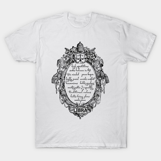 Libra Star Sign Personality Traits T-Shirt by Jambo Designs